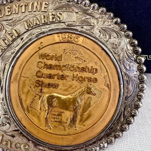 Vogt 1/10 10K Sterling AQHA 1986 World Show Amateur Aged Mares 9th Buckle